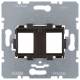 Berker 454107 support plate with brown holder, 2-fold for modular jacks