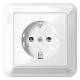 Merten MEG2301-1219 SCHUKO-Steckdose StK volle Platte polarweiß glänz.ATELIER-M