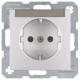 Berker 41491404 Steckdose SCHUKO mit Beschriftungsfeld B.1/B.7 Glas alu