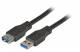 Kabel USB, A(St) => A(Bu), 1,0m, USB3.0, Verlängerung, schwarz, Classic