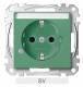 Merten MEG2303-0304 SCHUKO-Steckdose BRS Sonder Ko.+Schriftf. StK SV grün System M