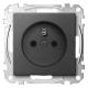 Merten MEG2600-0414 Steckdose mit Schutzk. BRS SK anthrazit System M