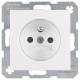 Berker 6768761909 socket with protective contact pin B.1/B.7 glass polar white, matt