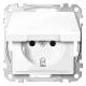 Merten MEG2314-0325 SCHUKO socket BRS folding. IP44 StK active white glossy. System M