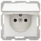Berker 6765836089 socket with protective contact pin and hinged cover Q.1 polar white