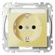 Merten MEG2302-0307 SCHUKO-Steckdose BRS Sonder mit Schriftfeld StK gelb System M