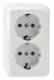Merten MEG2421-8719 SCHUKO-DoppelSteckdoserweiß Aufputz