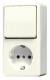 Jung 676A Wippwechselschalter with AP, Socket 676 A white