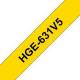 Brother HG631V5 Tape HG-631V5 (5 pcs) Black on Yellow 12 mm x 8 m