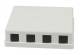 Patch Panel 4xTP, CAT6A, incl.Keystone Slim-line/Komponent getestet, Aufputz ABS, Weiss, Synergy 21,