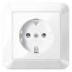 Merten MEG2401-1025 SCHUKO-Steckdose SK volle Platte aktivweiß glänzend 1-M