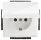 Busch Jaeger 2CKA002018A1467 Busch-Jaeger Schuko socket 20EUK-84, hinged lid DAVOS / studio white