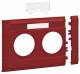 Hager GB100213020 Blende 2fach Steckdose beschr. BRH Oberteil 100mm hfr rot