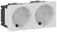 Ggk 6948 Schuko Socket 2-gang white matt 45 module