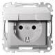 Merten MEG2414-0460 SCHUKO-Steckdose BRS mit Klappdeckel IP44 SK aluminium System M