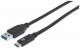 MANHATTAN 353373 SuperSpeed+ USB-C Anschlusskabel USB 3.2 Gen 2, Typ A Stecker - Typ C Stecker, 10 Gbit/s, 1 m, Schwarz