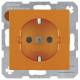 Berker 47238914 Steckdose SCHUKO mit erh.BS S.1/B.3/B.7 orange glänzend
