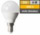 LED Tropfenlampe McShine, E14, 6W, 480lm, 160°, 3000K, warmweiß, Ø45x78mm