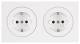 Berker 47202089 Steckdosen-Kombination SCHUKO 2f R.1 polarweiss glänzend