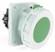 Bals 12171 panel socket inclined 15° 63A 5p >50V >300-500Hz 2h IP67 green