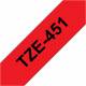 Brother P-touch TZe451 Label Tape - 23.88 mm Width x 7.99 m Length - Thermal Transfer - Red