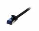 Patchkabel RJ45, CAT6A 500Mhz, 2m, schwarz, U/FTP, flach, TPE(Superflex), AWG32, Synergy 21