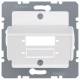 Berker 14801909 Zentralplatte für LWL Kupplungen Duplex SC polarweiß matt/samt