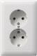 GIRA 078203 double SCHUKO socket Standard 55 compact pure white