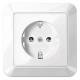 Merten MEG2301-1019 SCHUKO-Steckdose StK volle Platte polarweiß glänzend 1-M