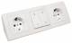 Steckdosenblock McPower ''Flair'' Aufbau, weiß, 2-fach Schutzkontakt + Schalter