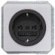 Siemens 5UB1463 outlet on silver, 10 / 16A 250V cups black