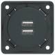 Berker 926102505 USB Ladesteckdose 230V 2fach 3A Integro anthrazit matt