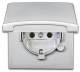 Busch Jaeger 2CKA002064A0288 20-year EUGK 33-101 socket, hinged lid, weather-proof IP44 aluminum silver