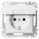 Merten MEG2314-0419 SCHUKO-Steckdose BRS Klappd. IP44 StK polarweiß System M