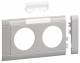 Hager GB080217035 Blende 2fach Steckdose beschriftbar 80mm hfr lichtgrau