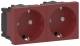 Ggk 6945 module 45/Schuko-Steckdose , 2-way horizontal red