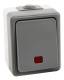 Wet room control switch McPower ''Secure'', 250V~/10A, IP44, AP, gray