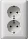 Gira 078003 Double Schuko socket 0780 03, pure white-glänz System55
