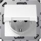 Jung A1521BFKLWW SCHUKO socket with hinged lid