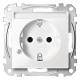Merten MEG2303-0319 SCHUKO-Steckdose BRS Ko.+Schriftfeld StK polarweiß gl.System M