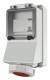 Mennekes 7152 32A5P 6H400V wall socket IP67, m. Fi switch