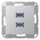 Jung MAA1153AL Einsatz 2xUSB Serie A aluminium