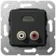 Gira 567310 567 310 HDMI, RCA Audio gender, Changer use black matt