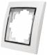 Rahmen McPower ''Flair'' 1-fach, weiß mit silberner Zierleiste