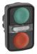 Schneider Electric ZB5AW7A3740 double pushbutton ,, green flat, flat red,