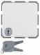 Berker 476309 UP m outlet lock, polar white 4763 09 WP FM IP44 with hinged lid