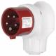 Berker 578001 CEE Winkelstecker 5-polig 16A Verbindungssysteme grau/rot