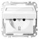 Merten MEG2312-0325 SCHUKO socket BRS folding + writing. StK active white gl.SM