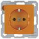 Berker 47438914 Steckdose SCHUKO S.1/B.3/B.7 Glas orange glänzend