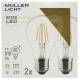 Muellerlicht ETT-1451880 LED Filament Glühlampe, E27, 6W, 810lm, 2700K, warmweiß, 2er Set